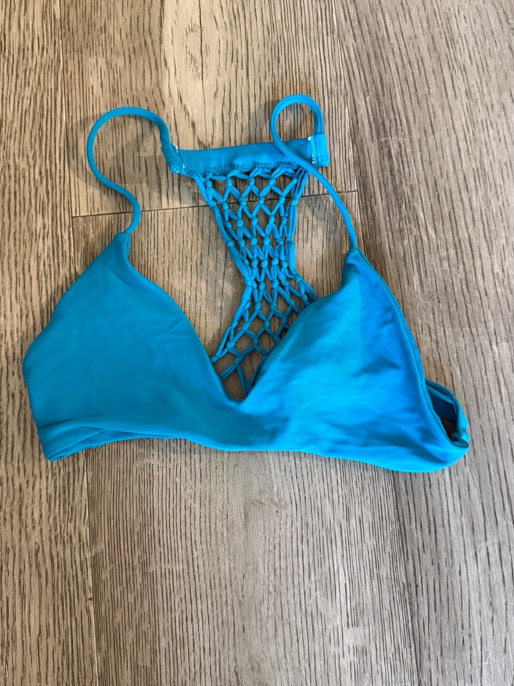 Mikoh Turquoise Swim Bralette with Macramé Back